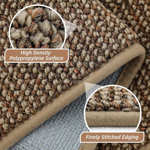 BEQHAUSE Indoor Door Mat & Hallway Runner Rug - Non-Slip, Washable, Stain-Resistant | 20"x32" & 2'x6", Taupe