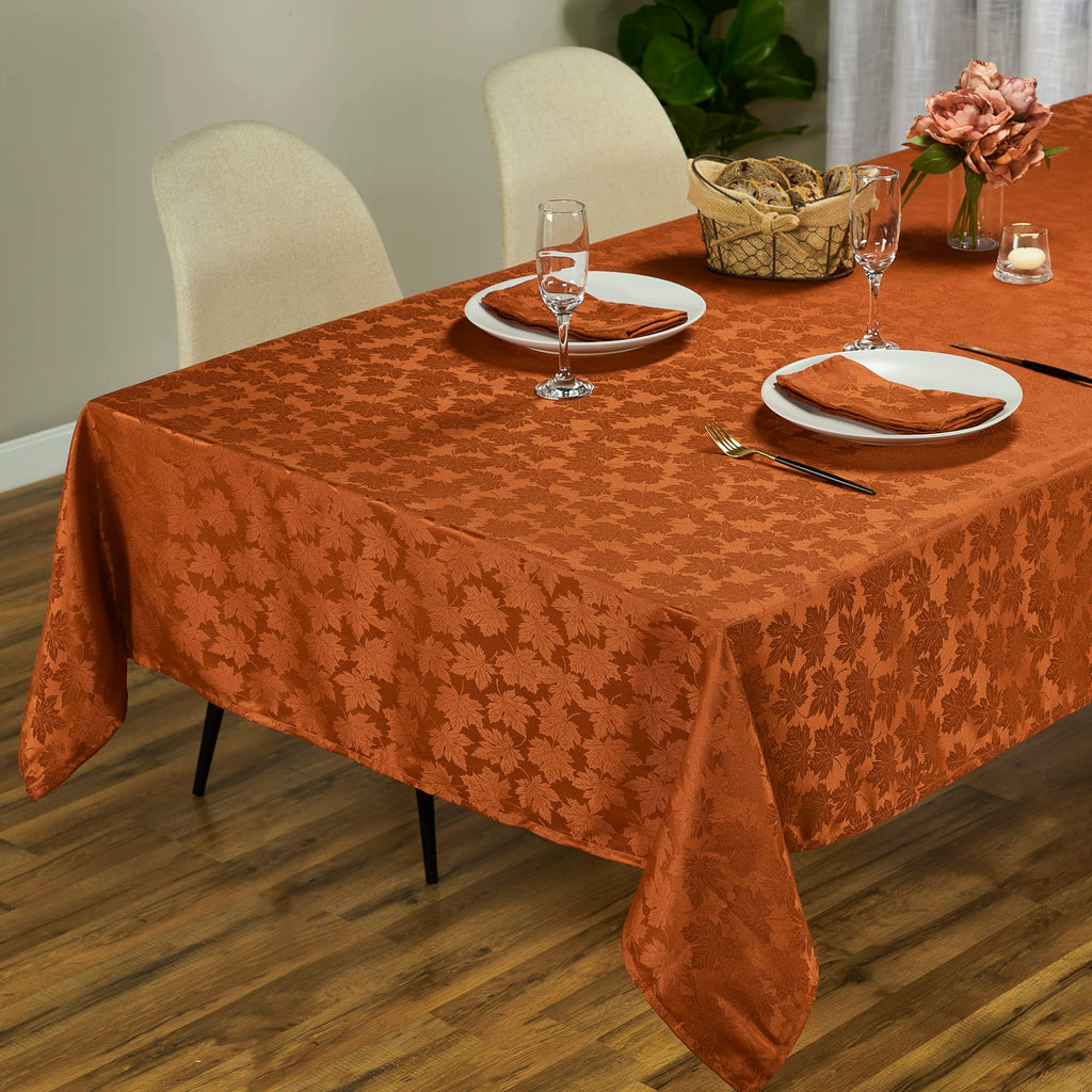 Kadut Thanksgiving Tablecloth Maple Leaf, Harvest, Fall Tablecloth. Rustic (70x120 Inch) for 8 Foot Rectangle Tables Heavy Duty Fabric, Stain Proof Table Cloth for Harvest, Holiday.