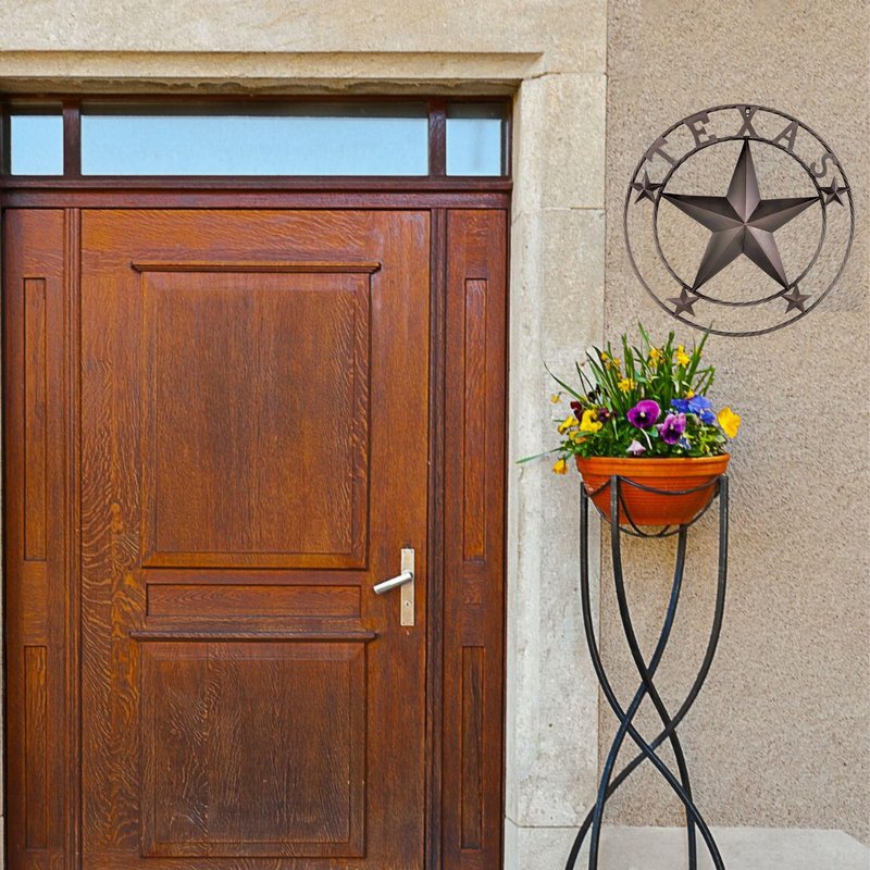 BestGiftEver 24" Metal Wall Hanging Decoration - Rustic Western Wall Sculpture Texas Pride Home Decor, Rustic Wall Art for Living Room, Cowboy & Western Decor, Metal Texas Star Wall Art