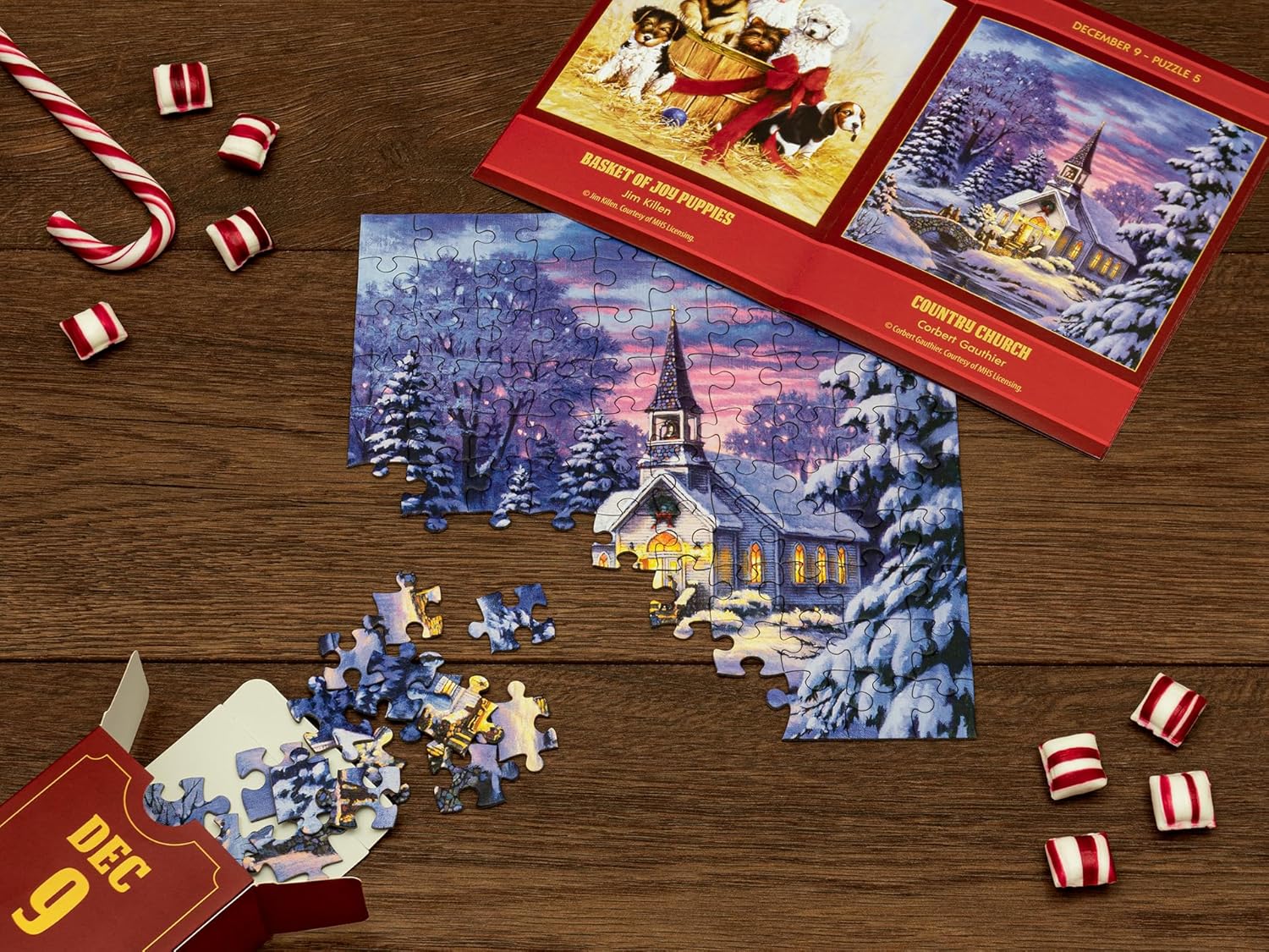 Unique Jigsaw Puzzle Advent Calendar 2025 - 12 Festive 100-Piece Puzzles for Holiday Countdown
