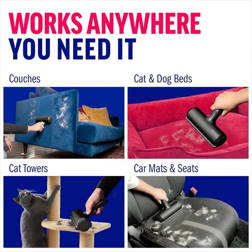 ChomChom Roller Pet Hair Remover - Eco-Friendly Lint Roller for Cats & Dogs | Portable & Reusable (Black)