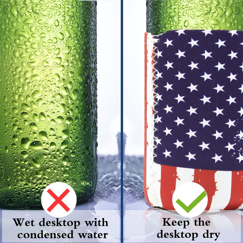 Cooler Sleeve for Cans 48pcs USA Flag Can Coolers Bulk Neoprene Can Cooler 12 Oz