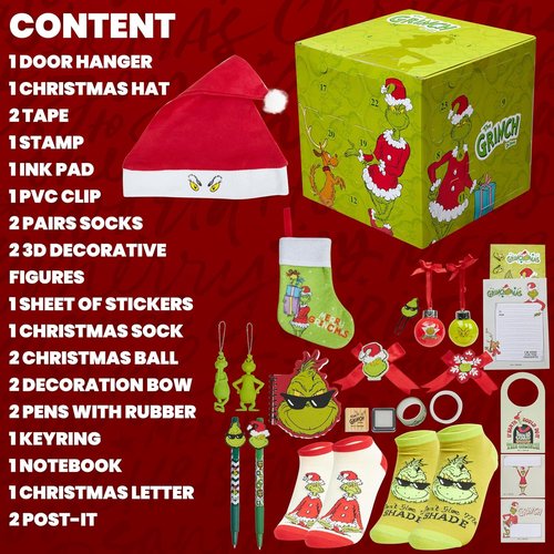 Grinch Advent Calendar 2025 - 24 Days of Christmas Countdown | Festive Decor & Gifts for Women & Teens
