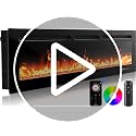 Silonn 50-Inch Smart Electric Fireplace Heater, Wall-Mounted & Recessed with App, Remote, and 20 Flame Colors