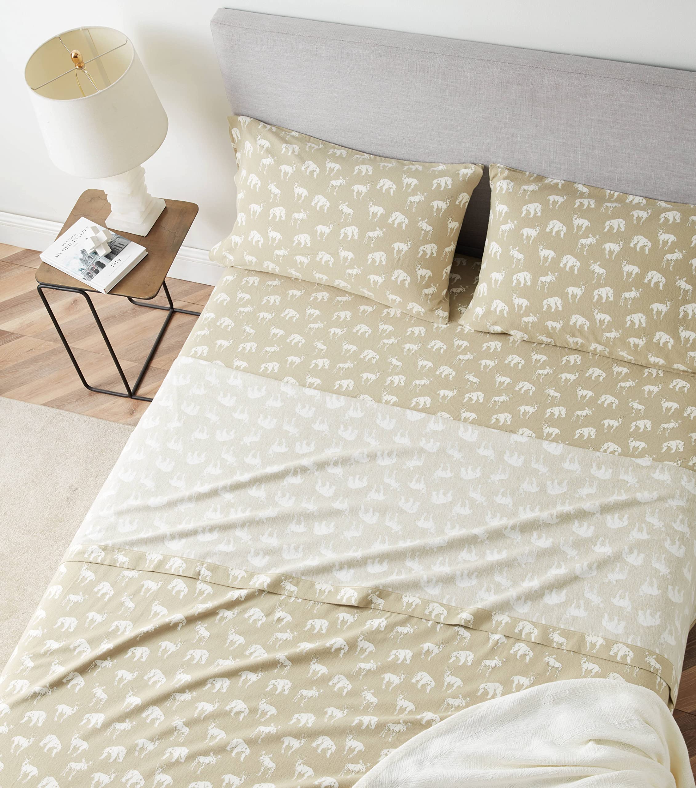 Eddie Bauer - King Sheets, Cotton Flannel Bedding Set, Brushed for Extra Softness, Cozy Home Decor (Buckhead Ridge, King)