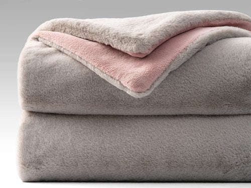 Mellowdy Faux Rabbit Fur Throw Blanket (Lotus Pink, 60x80) - Plush, Luxury, Silky, Fluffy Throw for Couch, Sofa, Bed, Loveseat, Home Decor