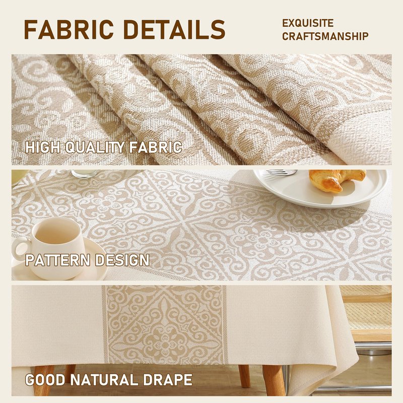 UWWGKK Linen Tablecloths for Rectangle Tables,Fabric Tablecloth Advanced Waterproofing Technology for Dinningroom,Farmhouse