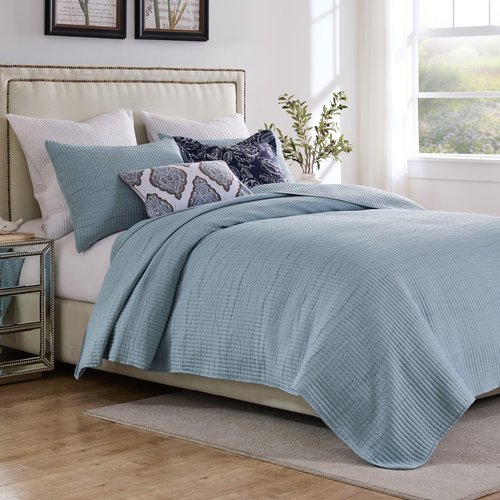 Greenland Home Textured Fashion Bedding Set, 2-Piece Twin/XL, Cosmo Chambray
