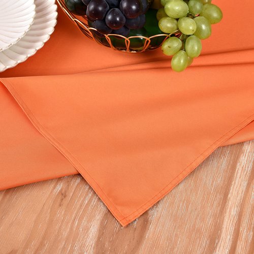 MEANMOY Orange 210 GSM Water & Stain Resistant Rectangle Tablecloth for 8 Foot Table - Solid 60 x 120 Inch Rectangular Table Cloth in Wrinkle Free Washable Polyester Fabric for Wedding, Party, Banquet