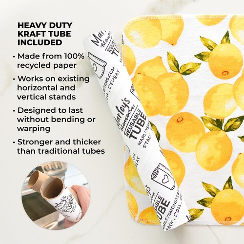 Marley's Monsters UNpaper Towels - 12 Count roll, Reusable Paper Towels Paperless, Cotton, Tree Free (Monochrome)