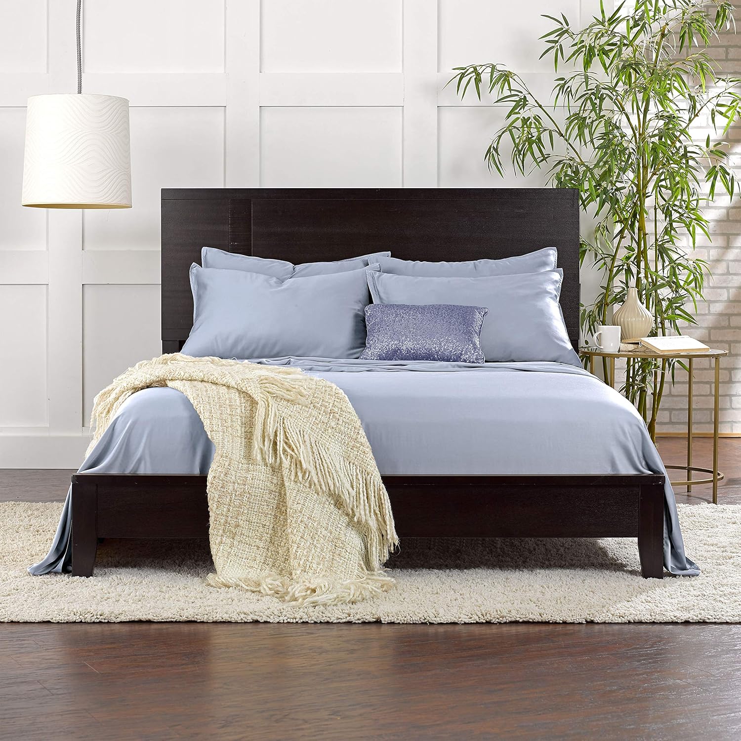Pure Bamboo Twin Sheets - 100% Organic Viscose Bed Sheet Set | Luxuriously Soft & Cooling, Sterling Blue