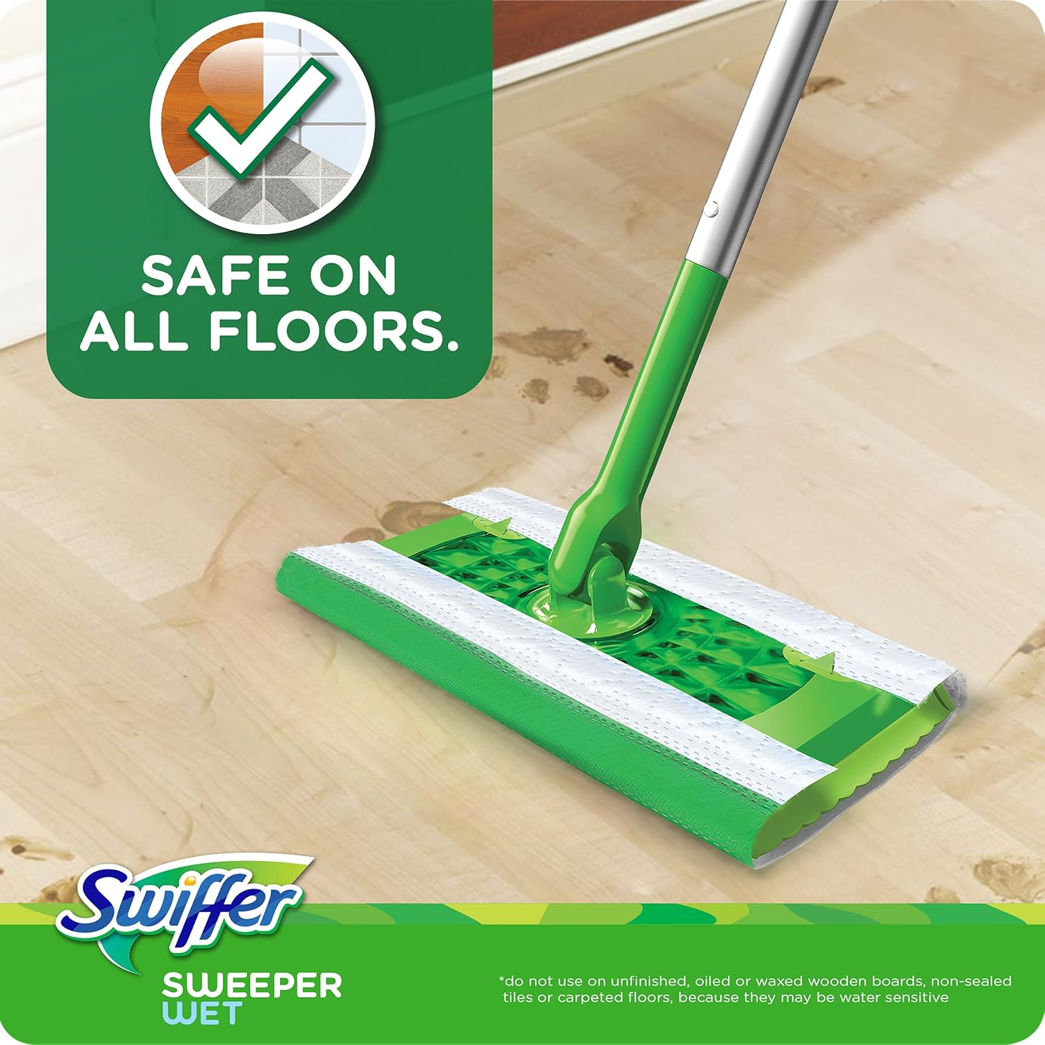 Swiffer Sweeper Wet Mopping Pads - Multi-Surface Refills with Open Window Fresh Scent | 12 Count
