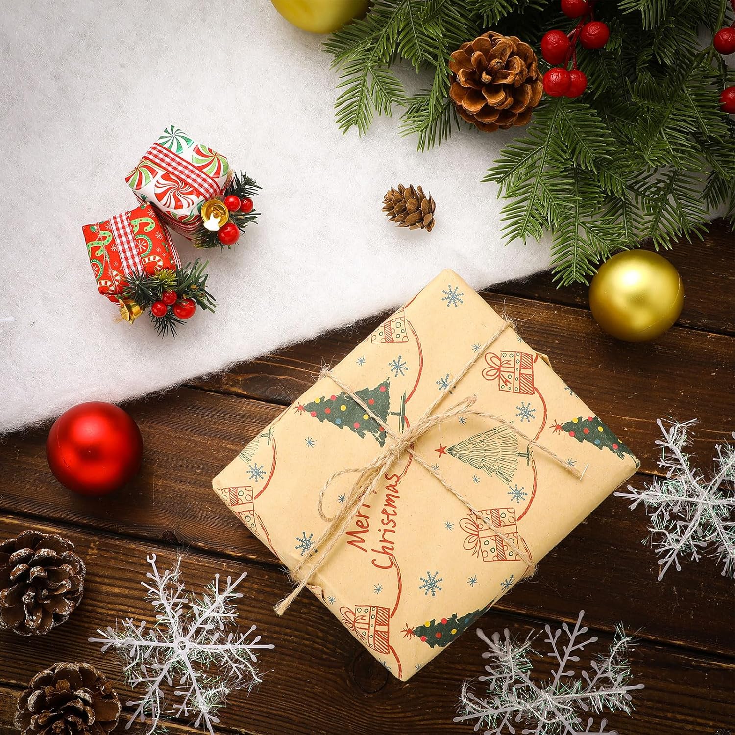 Tondiamo Christmas Snow Blanket Roll - 5ft x 10ft Large Artificial Winter White Mat for Holiday Decor