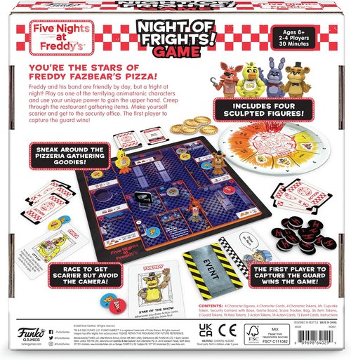 Funko Games Five Nights at Freddy's Night of Frights Board Game - Includes 4 Sculpted Figures | 2-4 Players, Ages 8+