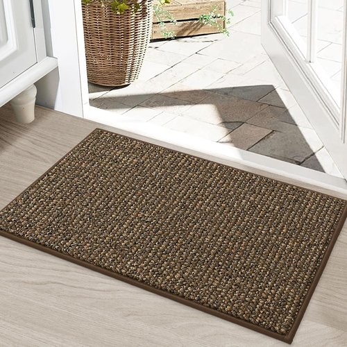 BEQHAUSE Dirt Trapper Door Mat - Non-Slip, Washable, Absorbent Entrance Mat | 20" x 32", Brown