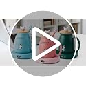 Blue Cat Mug Warmer Set with Ceramic Cup & Spoon - Electric Heated Desk Coffee & Tea Warmer