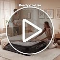 Queen Air Mattress with Built-in Pump, Waterproof Flocked Top