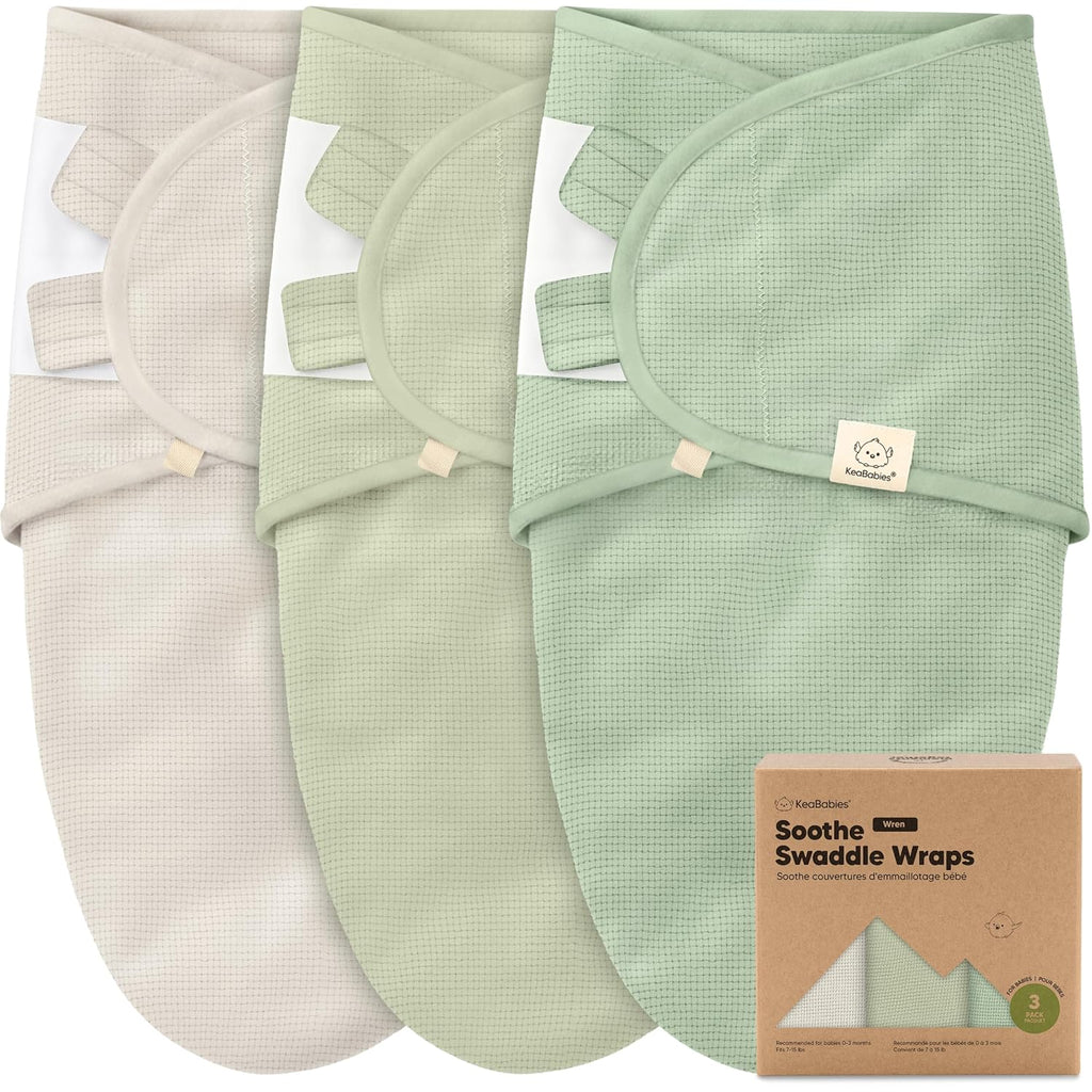 Skiennix Organic Baby Swaddle Wraps - Soft & Snug Sleep Sacks for Newborns 0-3 Months | 3-Pack in Willow