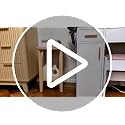 2-Tier Small Square Side Table & Nightstand with Tapered Legs - Honey Brown
