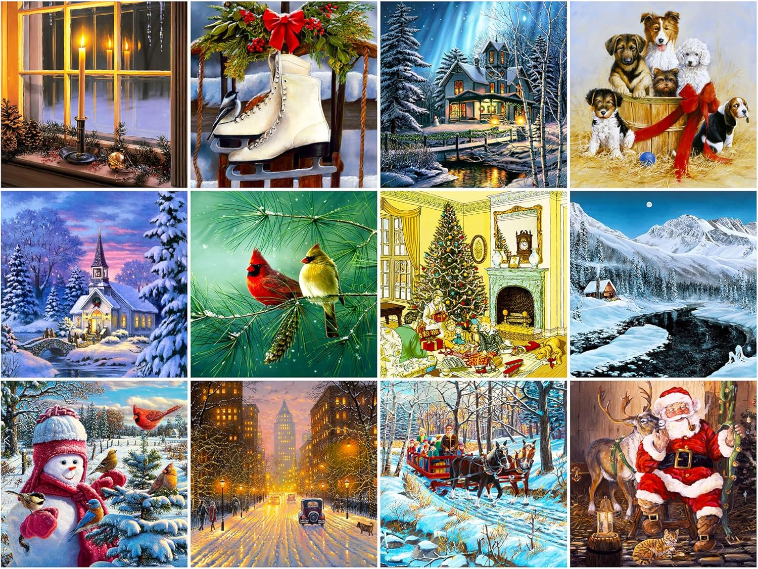 Unique Jigsaw Puzzle Advent Calendar 2025 - 12 Festive 100-Piece Puzzles for Holiday Countdown