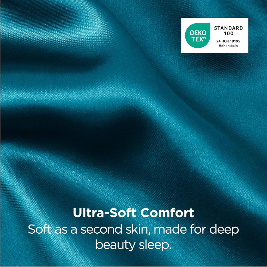 Bedsure Satin Pillowcases - Luxurious Silk-Like Queen Size Set of 2 | Teal 20x30 Inches, Perfect Gift for All
