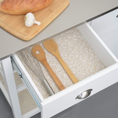 Con-Tact Brand Grip Prints Shelf Liner | Versatile, Durable Non-Adhesive Non-Slip Vinyl Drawer and Cabinet Liner in Beige Granite, 18" x 8', Pack of 4 Rolls