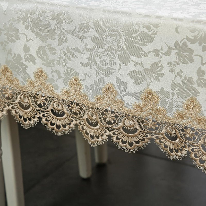 ZHUIDUSI Lace Tablecloth Farmhouse Square Picnic Table Cover Spring Antique Flower Decor Macrame Brown Outdoor Table Cloth for Outdoor Coffee Rustic Kitchen Party Birthday Picnic