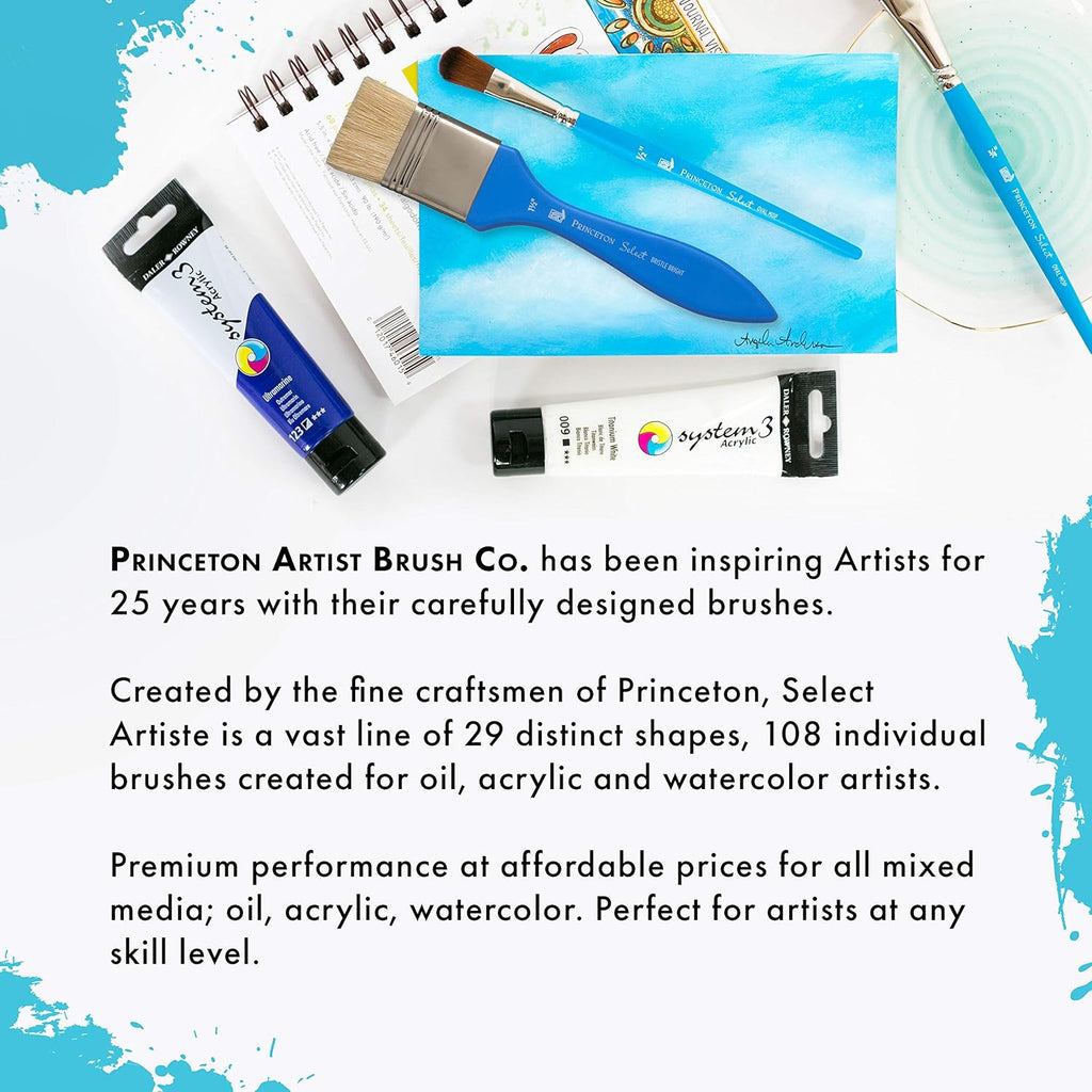 Princeton Select Artiste 3750 Paint Brush - Versatile Liner for Acrylic, Watercolor & Oil - 0 Size