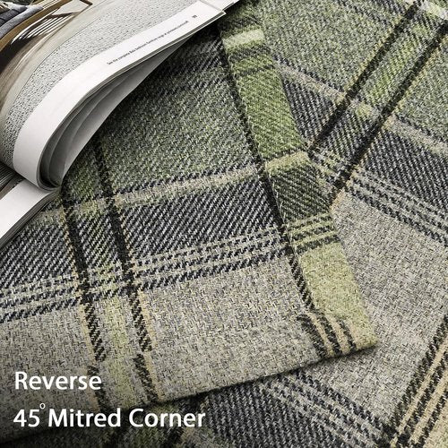 always4u Woolen Look Plaid Curtains Modern Window Panels Green Check Tartan Curtains for Living Room Bedroom 2 Panels Green 54 * 95 Inches