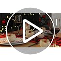 6-Piece Christmas Votive Candle Holders with Snowy Pine Leaves & Red Berries