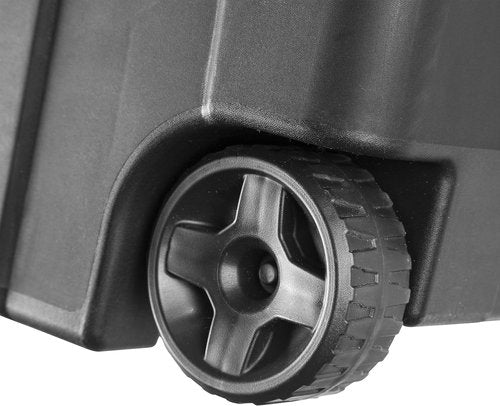 Heavy-Duty 40 Gal Wheeled Storage Bin - Large Black Plastic Tote for Garage, Camping & Moving