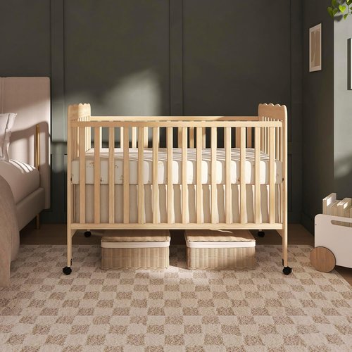 Dream On Me Carson Classic 3-in-1 Convertible Baby Crib - Natural Finish, 4 Mattress Heights, Toddler Bed Option