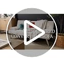 Modern Linen Convertible Sofa Bed with Cupholders and Removable Armrests