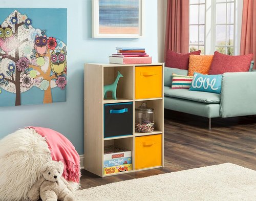 ClosetMaid Cubeicals 6-Cube Storage Shelf | Stackable Organizer in Birch Finish - Easy Assembly