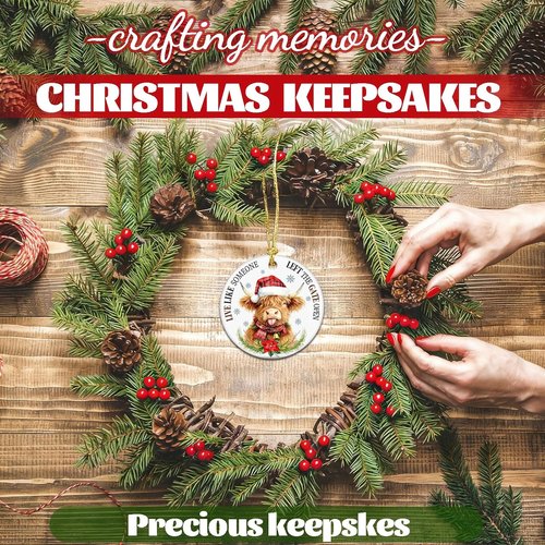 Highland Cow Christmas Tree Ornaments - Farmhouse Decor for 2026 | Live Like Someone Left the Gate Open