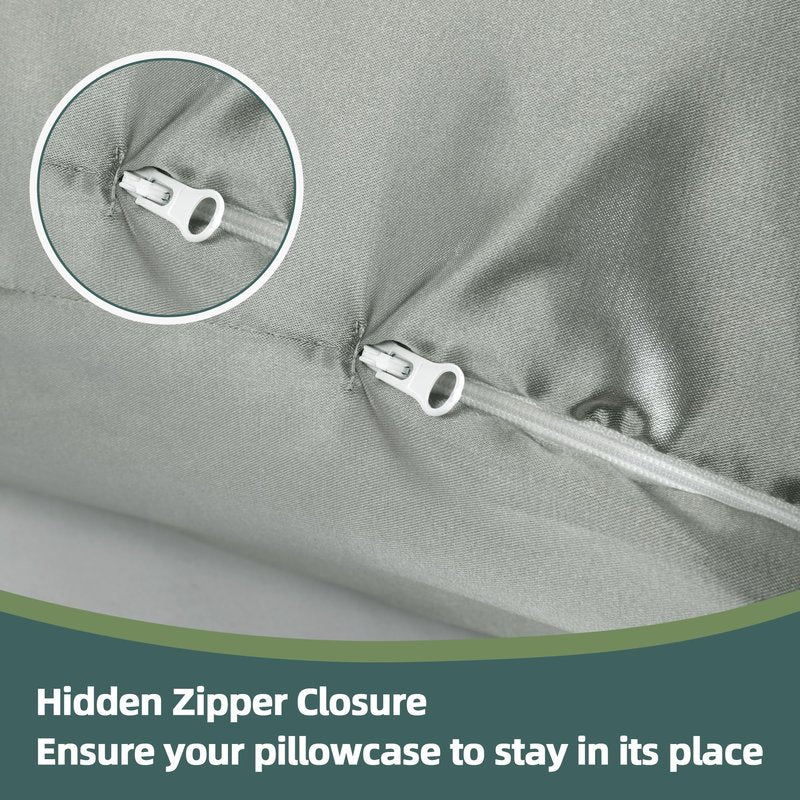 BALAPET Silky Satin Pregnancy Pillow Cover (ONLY Pillowcase), U Shaped Smooth Maternity Pillow Cover with Hidden Zip, Luxurious Soft & Breathable Large Pillow Protector for Side Sleeper,Dark Grey