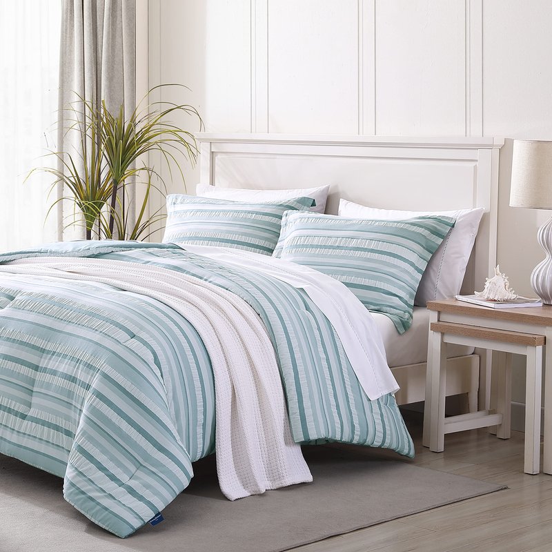 Tommy Bahama - King Duvet Cover Set, Cotton Bedding with Matching Shams & Button Closure, Super Soft Bedding Set (Clearwater Cay Blue, King)