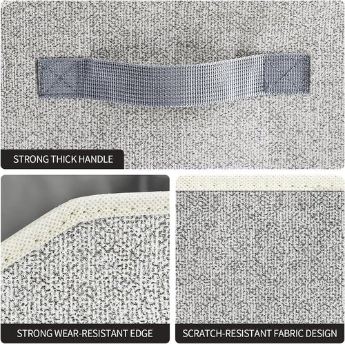 Homsorout Storage Bins - Large Trapezoid Closet Organizers with Handles | 4-Pack Light Gray Fabric Baskets