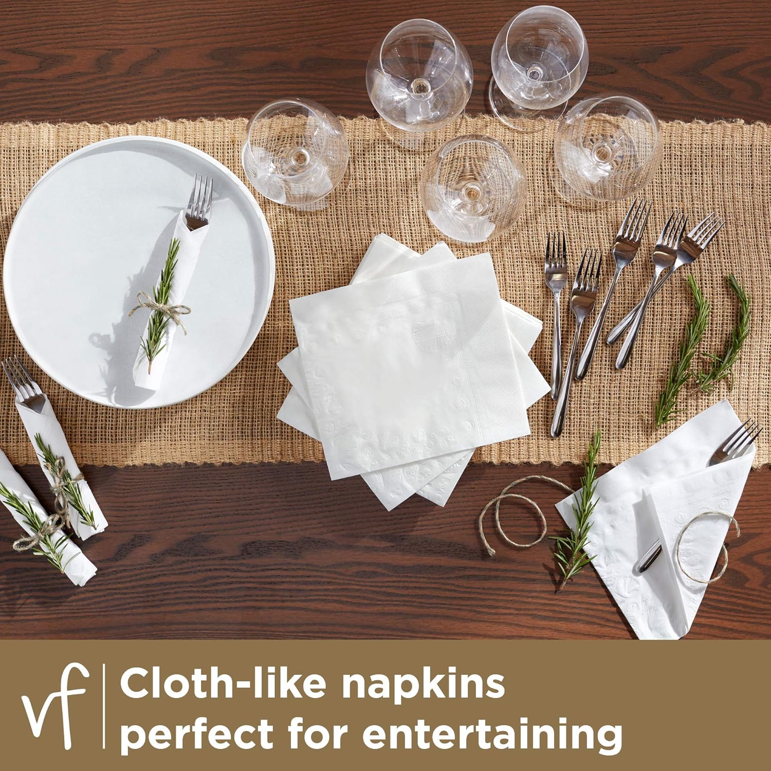 Vanity Fair Disposable Entertain Paper Napkins - 40 Count | Perfect for Events & Gatherings