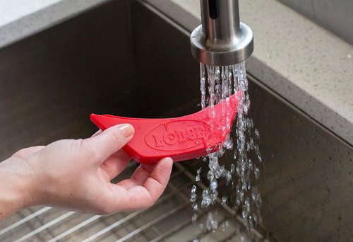 Lodge Silicone Assist Handle Holder - Heat Resistant & Dishwasher Safe for Cast Iron Cookware - Red