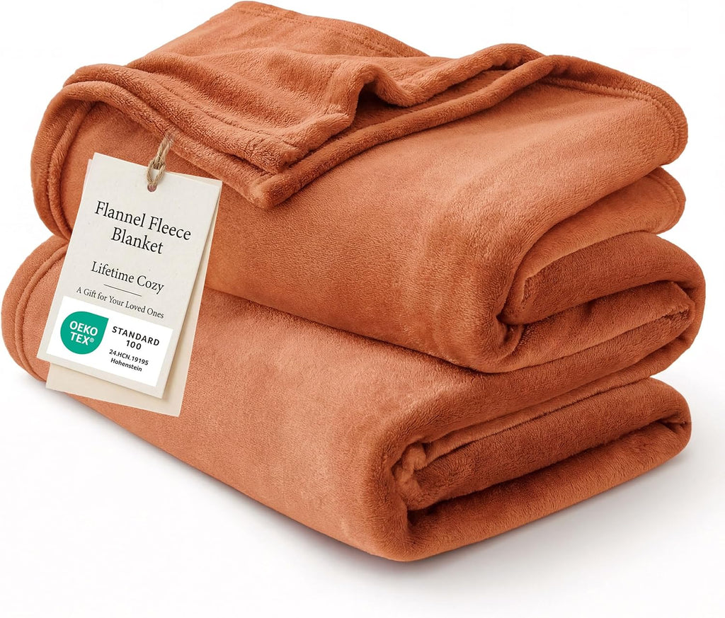 Bedsure GentleSoft Fleece Blanket - Cozy Small Throw for Kids, 43x55 Inches, Dark Orange