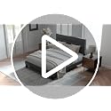 Allewie Queen Size Platform Bed Frame with Upholstered Headboard Dark Grey