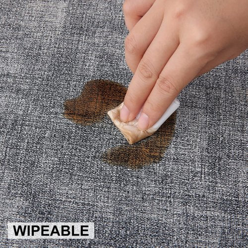 homing Faux Leather Heat Resistant Placemats 4 Packs, Waterproof Wipeable Dining PU Place Mats for Indoor & Outdoor, Easy to Clean, Smokey Grey