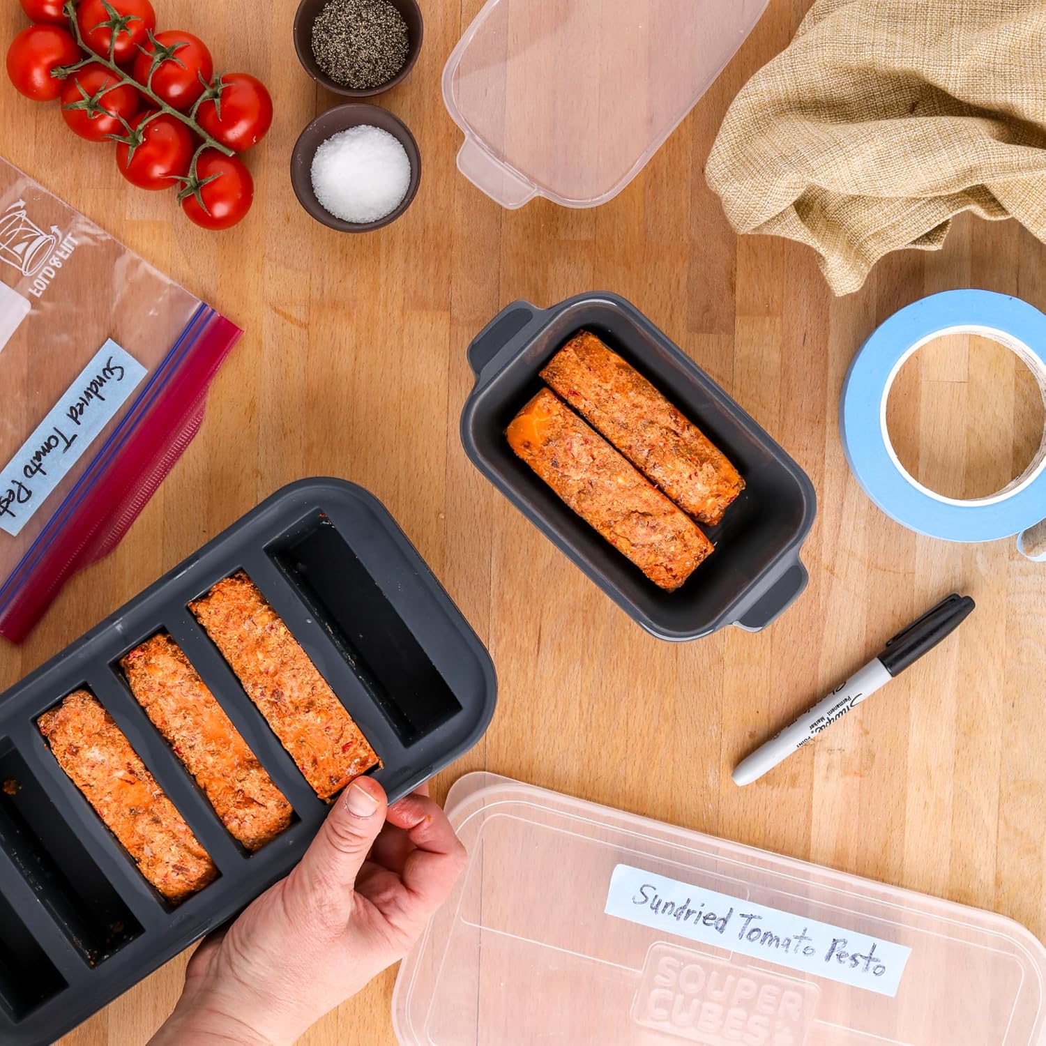 Souper Cubes Stoneware Baking Dishes - Premium Mini Ceramic Oven Dishes with Silicone Covers, Set of 4 | 5" x 3", Charcoal
