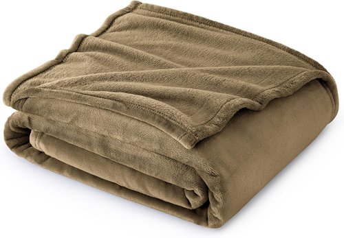 Bedsure GentleSoft Fleece Blanket - Lightweight Plush Cozy Twin Size Camel 60x80 Inches for Bed & Travel