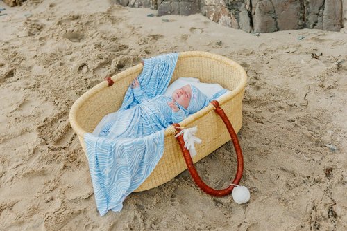 Copper Pearl Baby Swaddle Blanket - Premium Knit Baby Blanket, Large Soft Stretchy Receiving Blankets for Baby Boy and Girl, Swaddles for Newborn, Infant, and Toddler (Surf)