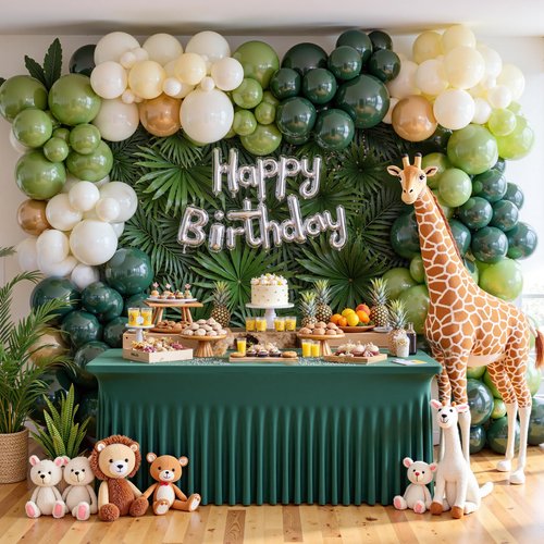 Hunter Green Spandex Table Clothes for 6 Foot Rectangle Tables, 2 Pack Wrinkle Free Rectangle Table Cloth 6ft Stretch Fitted Tablecloths with Skirt for Parties Weddings Birthday Banquet Baby Shower