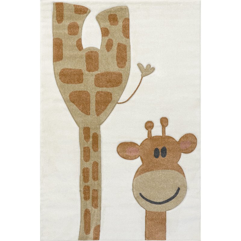 Nuloom Anabell Beige/Ivory, 4' x 6', Giraffe Print, Soft and Cozy, High Traffic, Stain Resistant, Easy Clean, Durable Area Rug for Bedroom, Living Room, Dining Space, Den, Foyer, Entryway