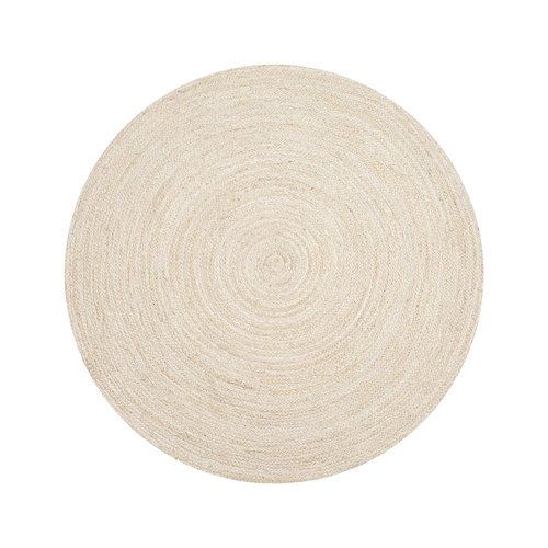 Hausattire Hand Woven Jute Braided Rug, 4’ Round – Off White, Reversible Boho Entry Area Rugs for Kitchen, Living Room, Nursery I Farmhouse Decorative Floor Rug, 4 Feet Round
