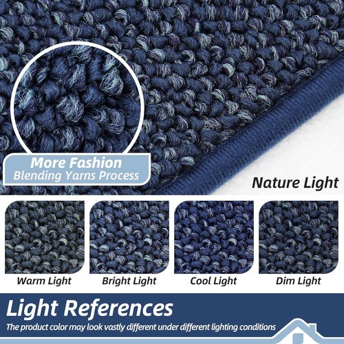 BEQHAUSE Dirt Trapper Door Mat - Non-Slip, Washable, Absorbent Entrance Mat | 20" x 32", Blue